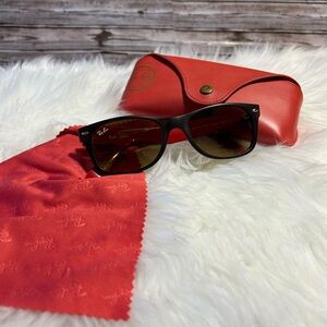 Ray-Ban Black Sunglasses with Red Accessories